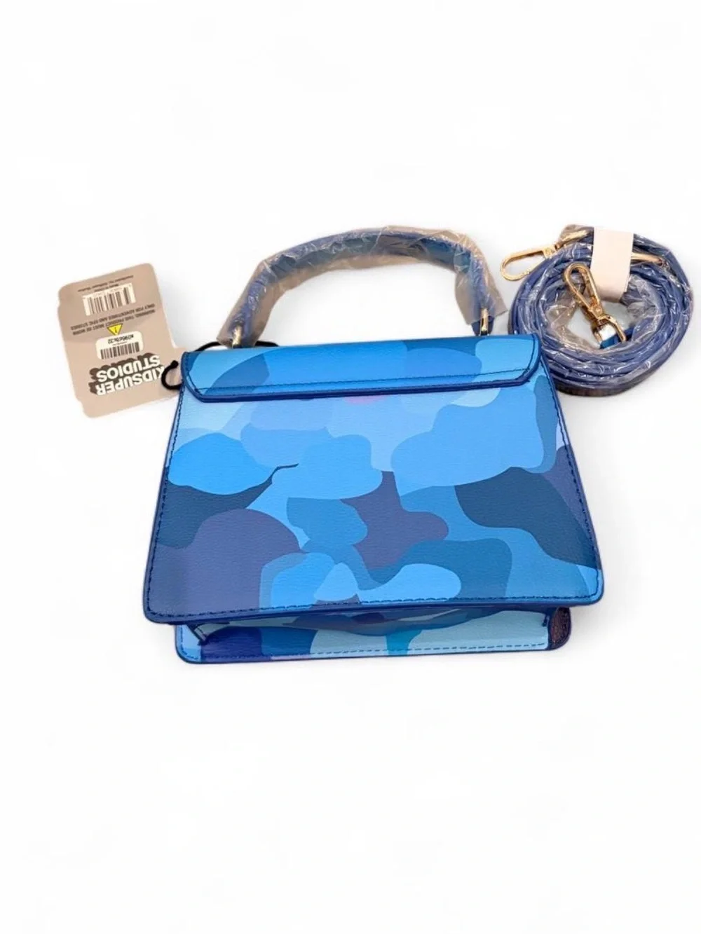 KIDSUPER STUDIOS Blue Camouflage Top-Handle Satchel
